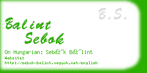 balint sebok business card